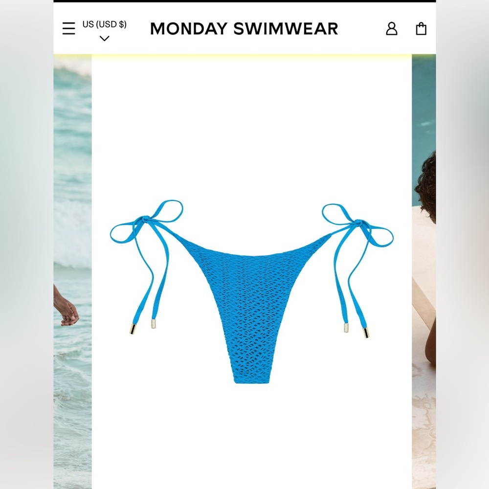 Monday Swimwear Palma Bottom in Ride the Wave Crochet